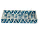 Decorative Tray | 14" Capiz Geometric Pattern | Retro Blue and White