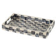 Decorative Tray | 14" Capiz Checkered Pattern | Retro Black and White