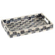 Decorative Tray | 14" Capiz Checkered Pattern | Retro Black and White