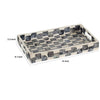 Decorative Tray | 14" Capiz Checkered Pattern | Retro Black and White
