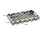 Decorative Tray | 14" Capiz Checkered Pattern | Retro Black and White