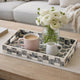 Decorative Tray | 14" Capiz Checkered Pattern | Retro Black and White