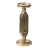 Candle Holder | Antique Gold Tabletop Accent | 11" Classic Keyhole Stem
