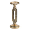 Candle Holder | Antique Gold Tabletop Accent | 11" Classic Keyhole Stem
