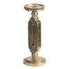 Candle Holder | Antique Gold Tabletop Accent | 11" Classic Keyhole Stem