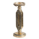 Candle Holder | Antique Gold Tabletop Accent | 11" Classic Keyhole Stem