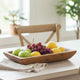 Mepo Display Serving Accent Tray | 16" Warm Natural Brown Teak Wood