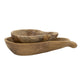 Decorative Accent Gourd Shaped Bowl Set of 2 | Natural Brown Teak Wood