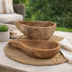 Decorative Accent Gourd Shaped Bowl Set of 2 | Natural Brown Teak Wood