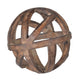 Decorative Orb Ball Wheel | 10" Natural Brown Carved Fir Wood
