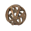 Decorative Orb Ball Wheel | 10" Natural Brown Carved Fir Wood