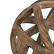 Decorative Orb Ball Wheel | 10" Natural Brown Carved Fir Wood