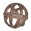 Decorative Orb Ball Wheel | 10" Natural Brown Carved Fir Wood