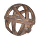 Decorative Orb Ball Wheel | 10" Natural Brown Carved Fir Wood