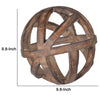 Decorative Orb Ball Wheel | 10" Natural Brown Carved Fir Wood