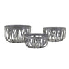 Decorative Accent Storage Baskets Set of 3 | Intricate Gray Open Iron