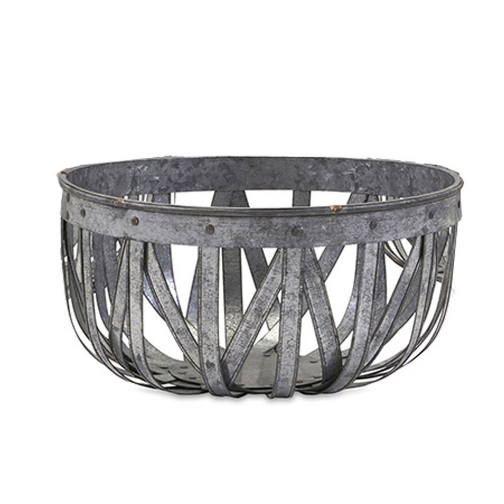 Decorative Accent Storage Baskets Set of 3 | Intricate Gray Open Iron