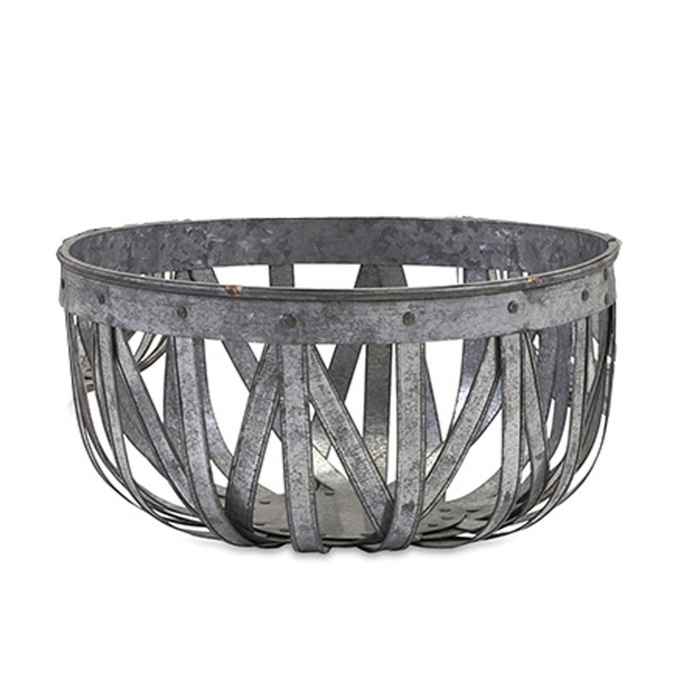 Decorative Accent Storage Baskets Set of 3 | Intricate Gray Open Iron