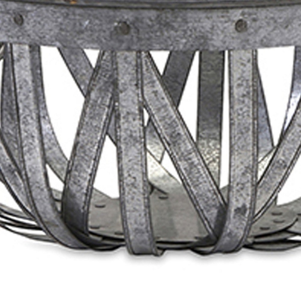 Decorative Accent Storage Baskets Set of 3 | Intricate Gray Open Iron
