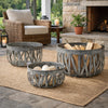Decorative Accent Storage Baskets Set of 3 | Intricate Gray Open Iron