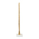 Leaf Tabletop Decor Sculpture | 16" Gold Metal on White Marble Base