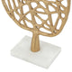 Leaf Tabletop Decor Sculpture | 16" Gold Metal on White Marble Base