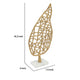 Leaf Tabletop Decor Sculpture | 16" Gold Metal on White Marble Base