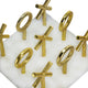 Tic Tac Toe Game Set | 7" Gold Iron Decor | Luxe White Banswara Marble