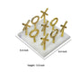 Tic Tac Toe Game Set | 7" Gold Iron Decor | Luxe White Banswara Marble
