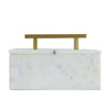 Decorative Storage Box | Gold Brass Handle | 7" Luxe White Marble