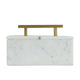 Decorative Storage Box | Gold Brass Handle | 7" Luxe White Marble