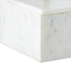 Decorative Storage Box | Gold Brass Handle | 7" Luxe White Marble