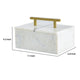 Decorative Storage Box | Gold Brass Handle | 7" Luxe White Marble