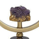 Decorative Ring Sculpture | Purple Amethyst Stone | 12" Gold Black