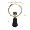Decorative Ring Sculpture | Purple Amethyst Stone | 12" Gold Black