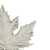 Decorative Maple Leaf Sculpture | 11" Silver Aluminum | White Marble