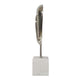 Decorative Face Sculpture | 13" Silver | Contemporary White Marble