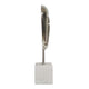 Decorative Face Sculpture | 13" Silver | Contemporary White Marble