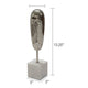 Decorative Face Sculpture | 13" Silver | Contemporary White Marble