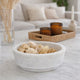 Decorative Accessory Bowl with Raised Edges | 7" Round | White Marble
