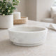 Decorative Accessory Bowl with Raised Edges | 7" Round | White Marble