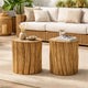 Display Accent Table Set of 2 | Natural Carved Brown Teak Root Stump