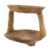 Rustic 2 Tier Decorative Tray | 12" Live Edges | Natural Teak Root Wood