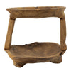 Rustic 2 Tier Decorative Tray | 12" Live Edges | Natural Teak Root Wood
