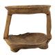 Rustic 2 Tier Decorative Tray | 12" Live Edges | Natural Teak Root Wood