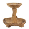 Rustic 2 Tier Decorative Tray | 12" Live Edges | Natural Teak Root Wood
