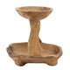 Rustic 2 Tier Decorative Tray | 12" Live Edges | Natural Teak Root Wood