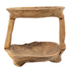 Rustic 2 Tier Decorative Tray | 12" Live Edges | Natural Teak Root Wood