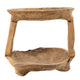 Rustic 2 Tier Decorative Tray | 12" Live Edges | Natural Teak Root Wood
