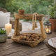 Rustic 2 Tier Decorative Tray | 12" Live Edges | Natural Teak Root Wood